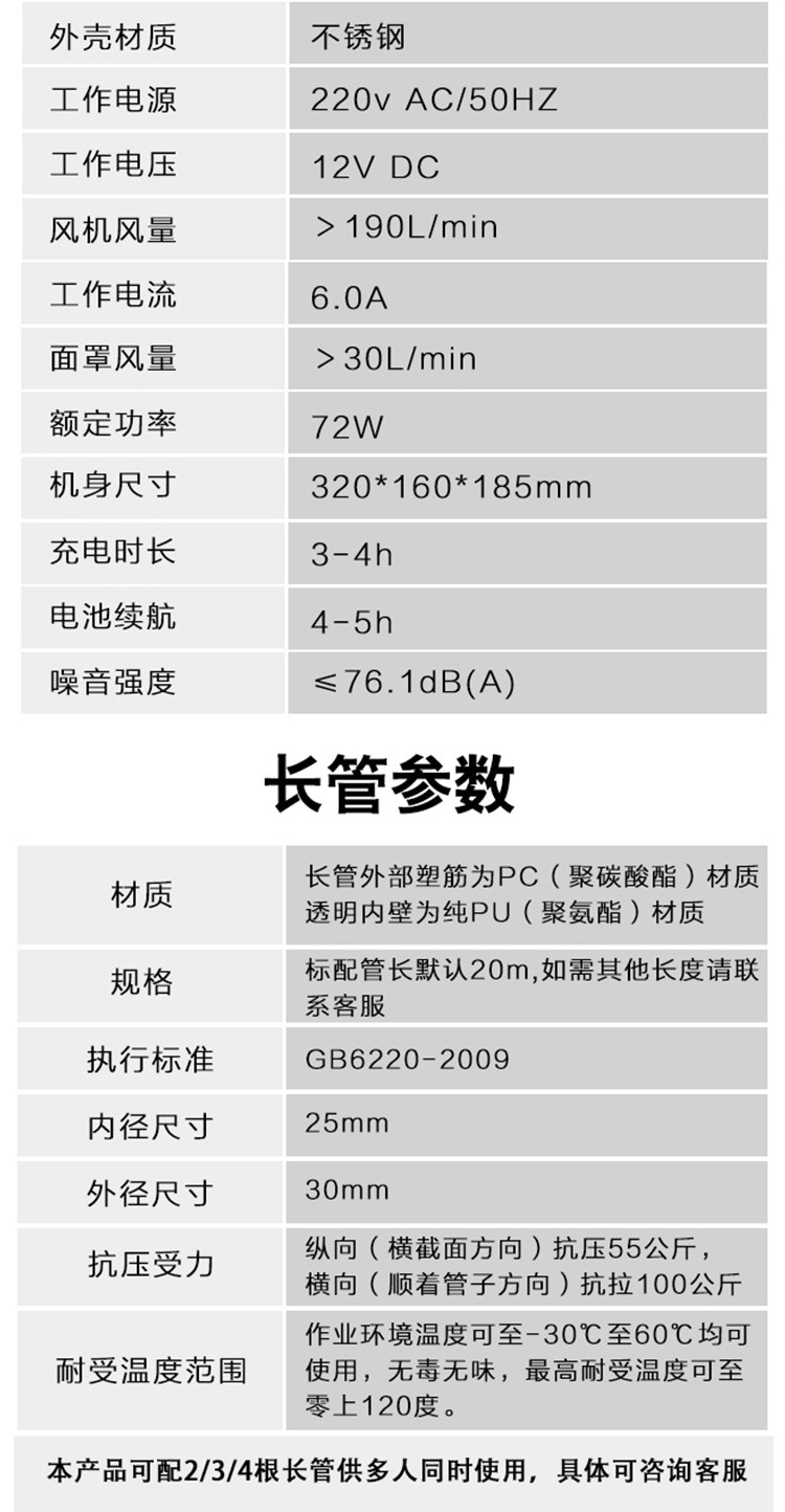 储能式蓄电池电动送风长管呼吸器(图9)